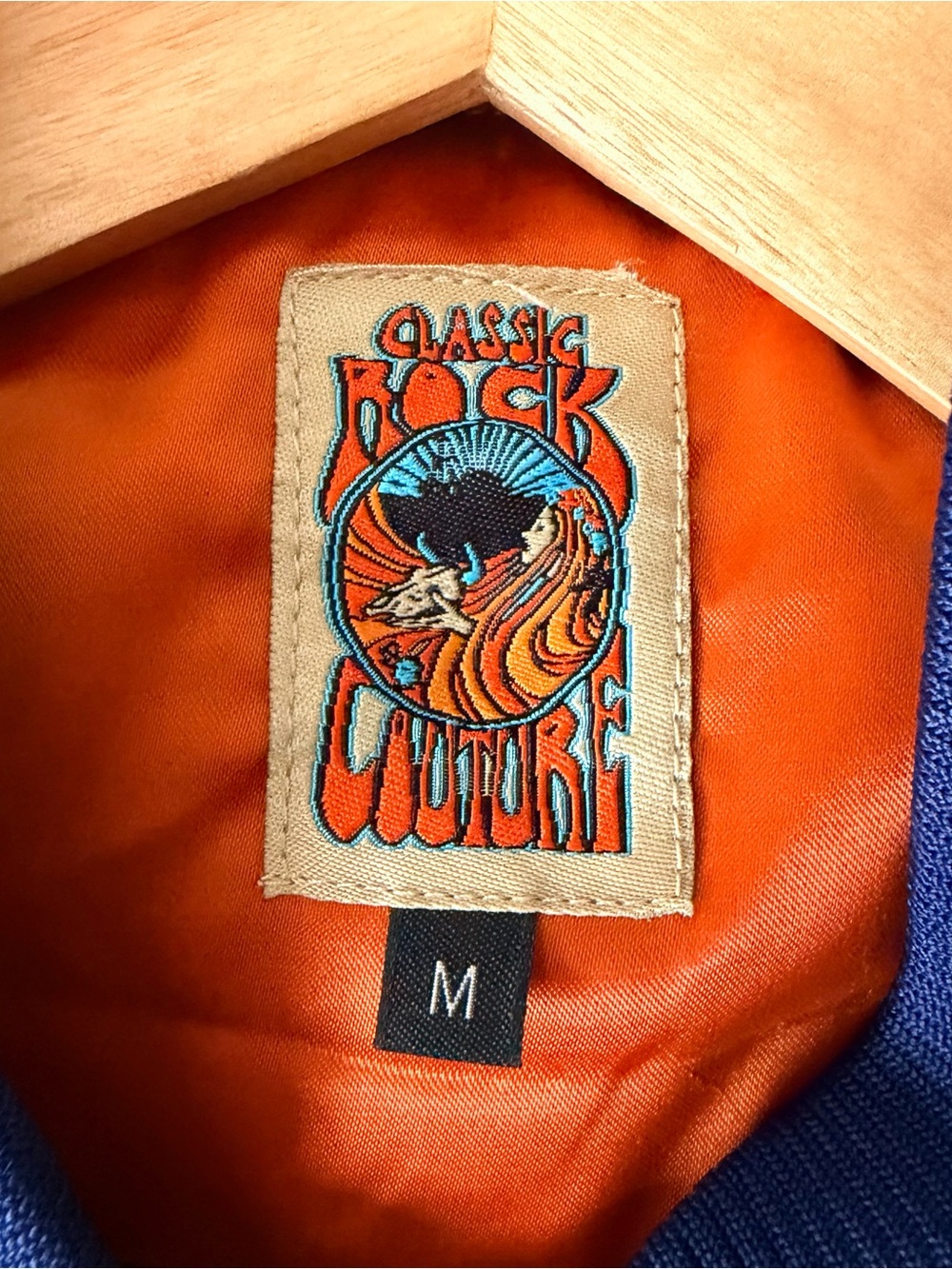 CLASSIC ROCK COUTURE The Original Blue Rising Sun Unisex Bomber Jacket 70s Retro - Picture 7 of 8